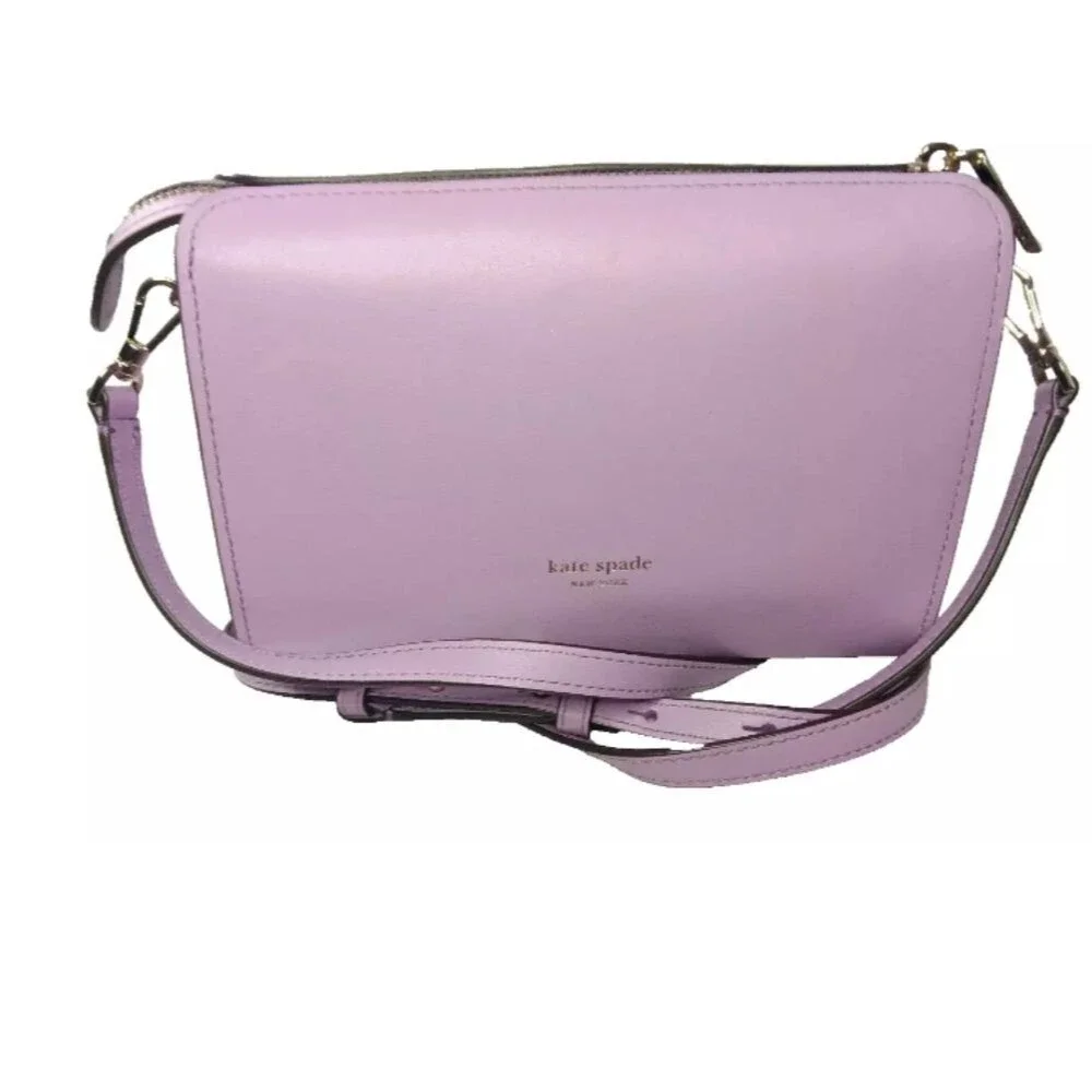 Kate Spade  New York Andi Leather Medium Crossbody Bag Purple Retail $228